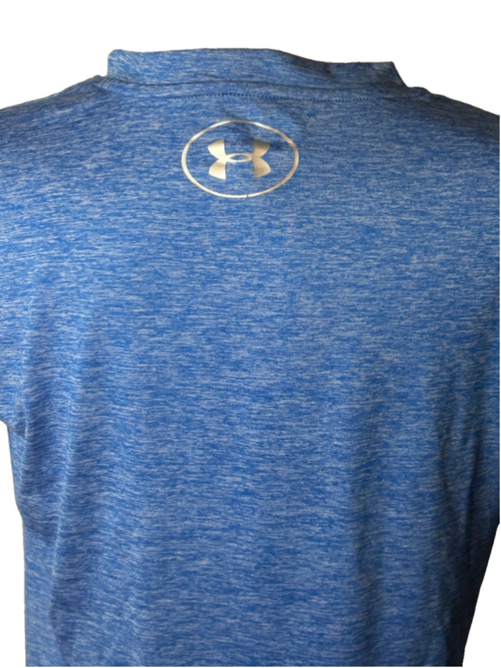 Under Armour HeatGear Womens M Shirt V-Neck Heather Blue Activewear Gym Workout - Picture 3 of 9